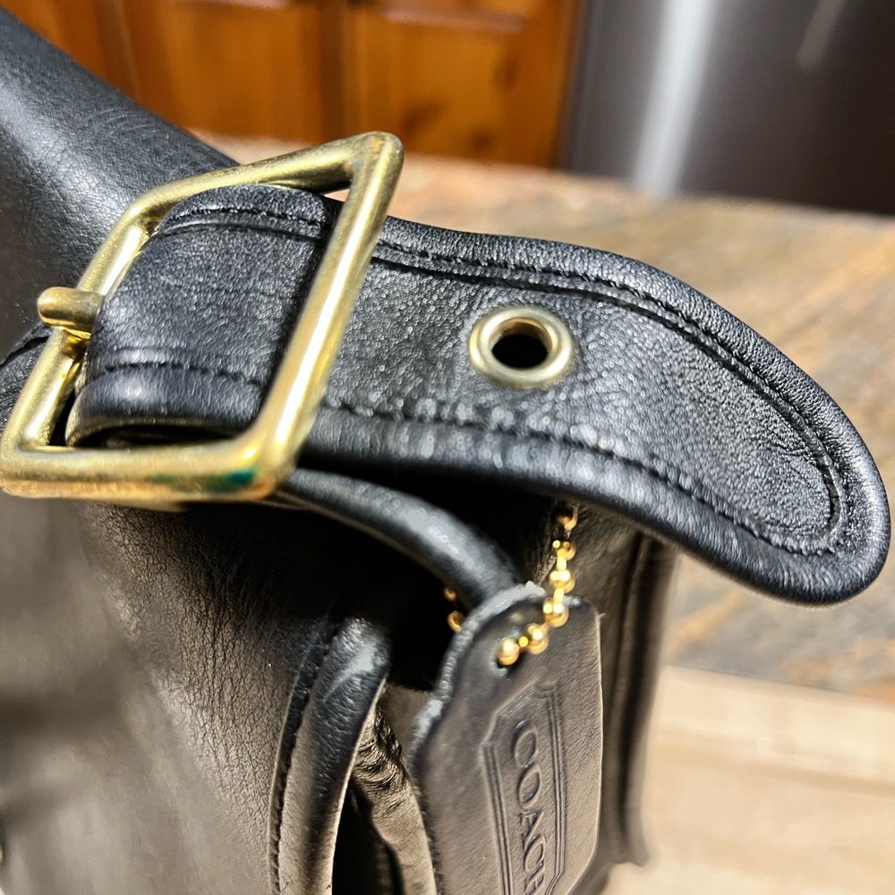 Classic Vintage Coach Stewardess Saddle Bag Black - Picture 13 of 13